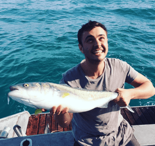 happy fisherman catch