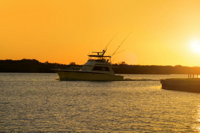 Sunset over the water